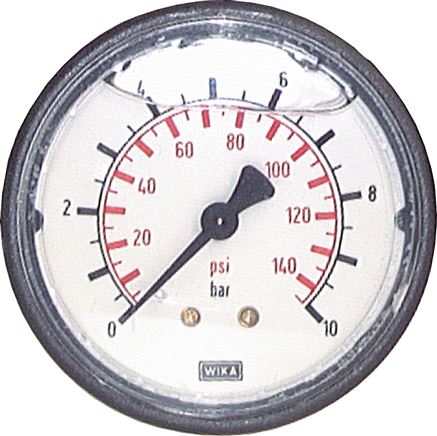 Glycerin-Manometer waagerecht (KU/Ms), 63mm, 0 - 1,6 bar