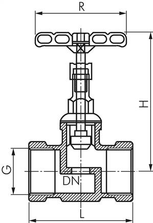 Muffen-Absperrventil, Edelstahl, G 1-1/4", PN 14, Eco-Line