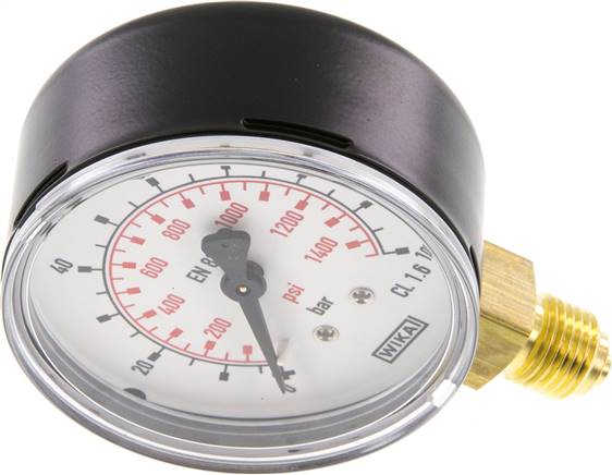 Manometer senkrecht (ST/Ms), 63mm, 0 - 100 bar, G 1/4"