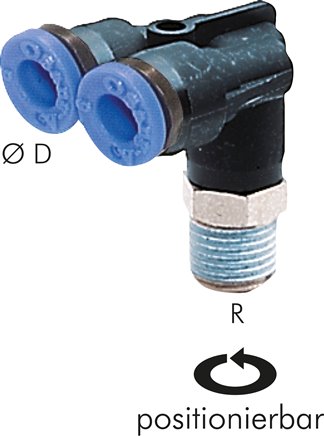 Y-Winkel-Steckanschluss R 1/4"x10mm, IQS-Standard