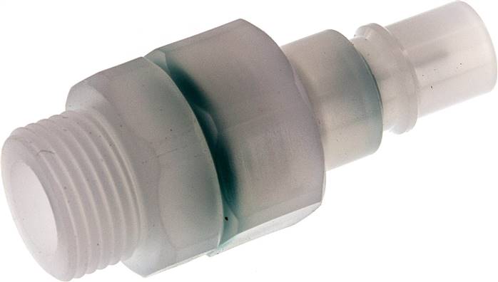 Kupplungsstecker (NW7,2) G 3/8", PVDF absperrend (AG)