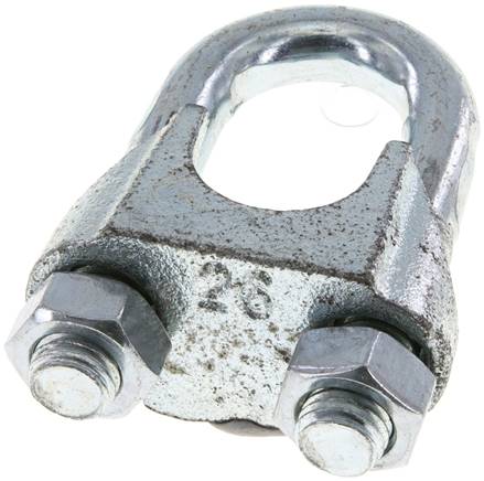 Drahtseilklemme f. 26,0mm Seil, M 14, B=41, Stahl verzinkt