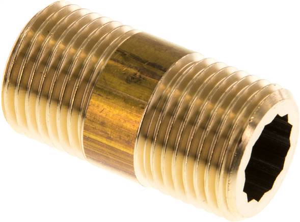 Rohrdoppelnippel G 1/2"-40mm, Messing