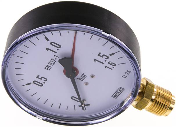 Manometer senkrecht, 100mm, 0 - 1,6 bar