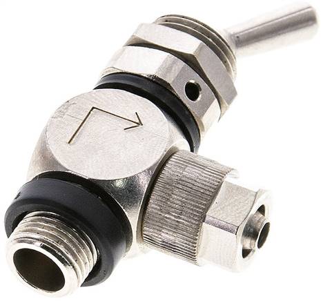 Kipphebelventil 3/2-Wege, Druckeingang: Hohlschraube, 8 x 6 mm (außen x innen)-G 1/8"