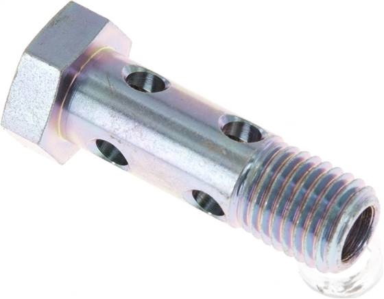 Hohlschraube 2-fach, M 12 x 1,5, Stahl verzinkt