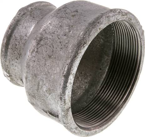 Rundmuffe Rp 3"-Rp 2", Temperguss verzinkt