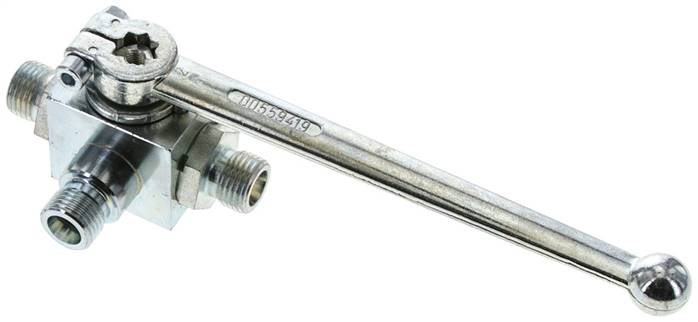 Hochdruck-3-Wege Kugelhahn, T-Bohrung, 8 S (M16x1,5), 0 bis 500bar