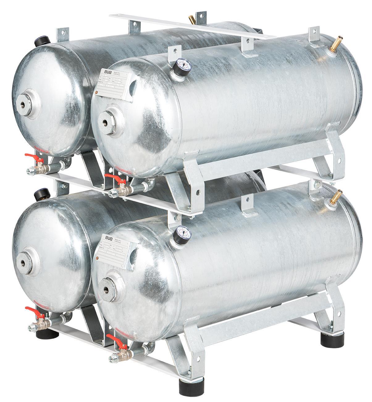 Druckluftbehälter 4x 90 lt, 10 bar, Stahl verzinkt, AD 2000 ,DF72814