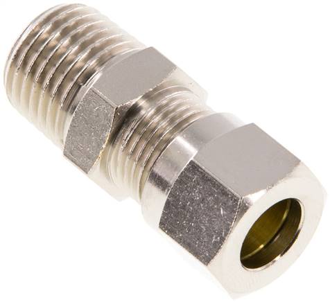 Gerade Schneidringverschr. 8 LL (M12x1)-R 1/4", Messing vernickelt