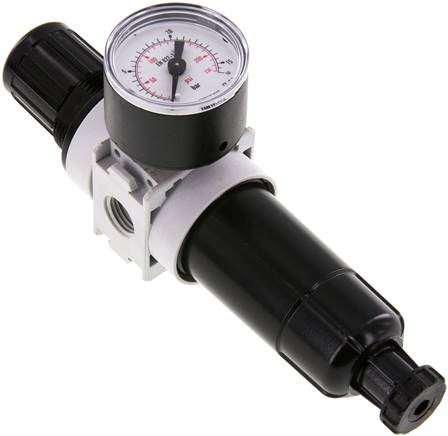 MULTIFIX Filterregler, G 1/4", 0,5 - 10bar, n. rücksteuerbar, Metallbehälter