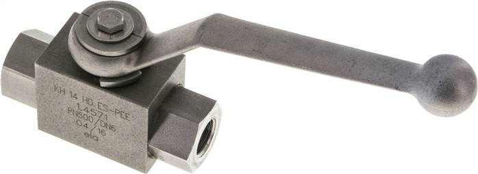 Hochdruck-Kugelhahn, Edelstahl, G 1/4", -0,999 bis 500bar, -30°C bis max. +180°C