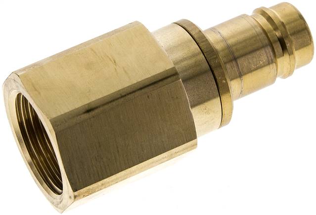 Kupplungsstecker (NW15) G 1"(IG), Messing, beidseitig absperrend