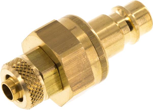 Kupplungsstecker (NW7,2) 8x6mm Schlauch, Messing, beidseitig absperrend