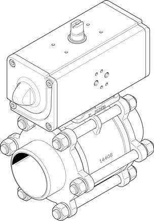 FESTO VZBA-4"-WW-63-T-22-F10-V4V4T-PP240-R-90-C (1810740) Kugelhahn-Antriebseinheit
