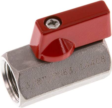 Edelstahl-Minikugelhahn G 3/8" Innengewinde, PN 63