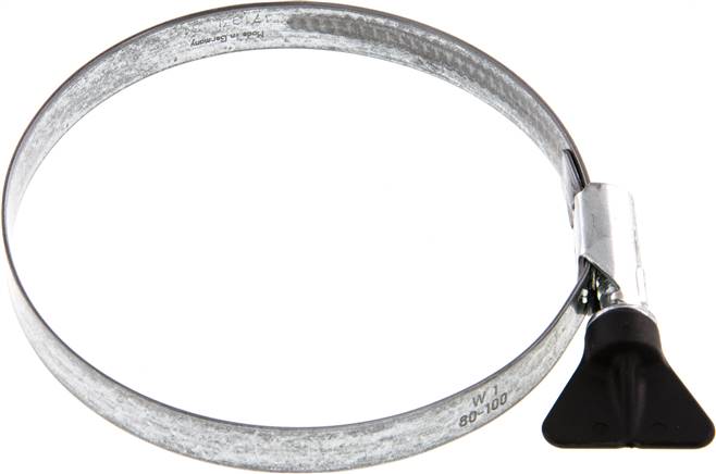 12mm Schlauchschelle 80 - 100mm, Stahl verzinkt (W1) (NORMA) mit Flügelgriff