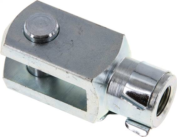 Gabelkopf mit Bolzen M 16 x 1,5, Stahl verzinkt