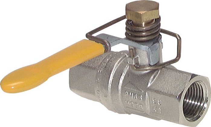 Messing-Kugelhahn, G 3/8", -0,98 bis 65bar, federschließend