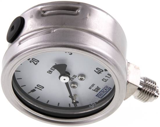 Chemie-Manometer senkrecht, 63mm, 0 - 40 bar