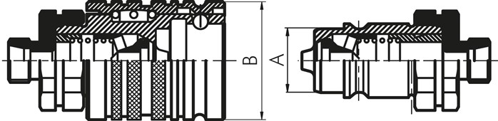 Steckkupplung ISO7241-1A, Muffe Baugr.2A, G 3/8"(IG)