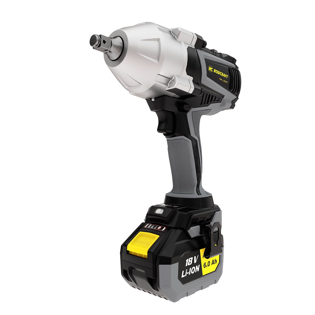 Rodcraft RC9077K6 Akku-Schlagschrauber"eBeast", Vierkant 1/2 Zoll, max. Lösemoment 1500 Nm, inkl. 2x 6 Ah Akku, Ladegerät und Stofftasche
