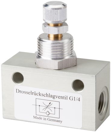 Block-Drosselventil, G 1/8", mit Messingspindel (in aggressiven Umgebungen)