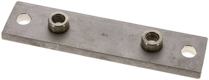 verlängerte Anschweißplatte mit Befestigungsbohrungen, Edelstahl, Baugröße 4, schwer