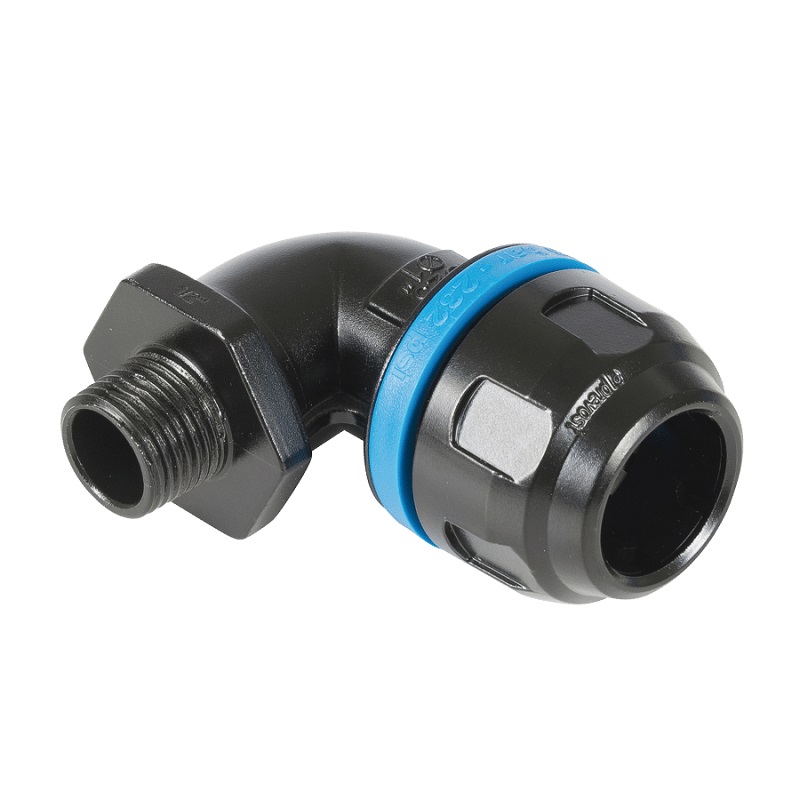 PREVOST-AUSSENGEWINDE WINKEL 90° für Rohr mit außen-Ø = 25 AG BSPT = R 1/2 AG NPT =