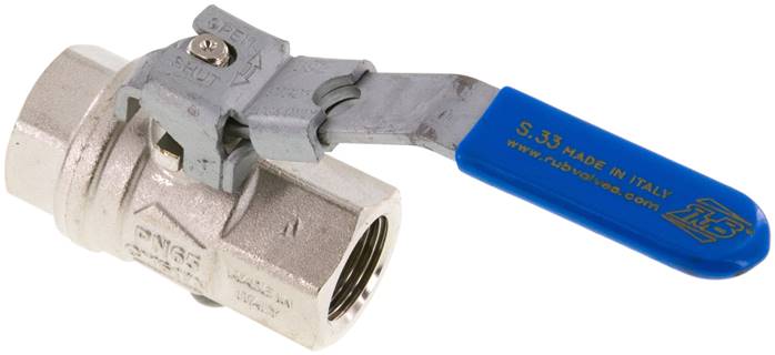 Messing-Kugelhahn, abschließbar, Rp 1/2", -0,98 bis 65 bar