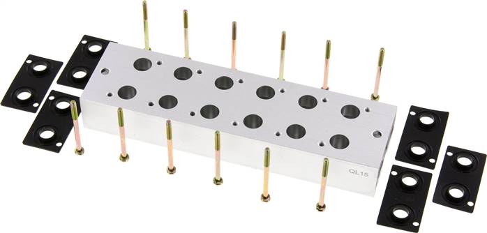 Mehrfachanschlussplatte (6-fach) für 3/2-Wege Ventile zu V 32-6
