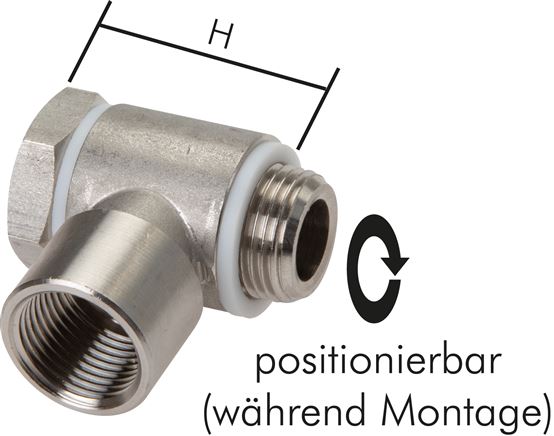 Winkel-Verschraubung G 1/8" AG/IG, 1.4404, Hohlschraube