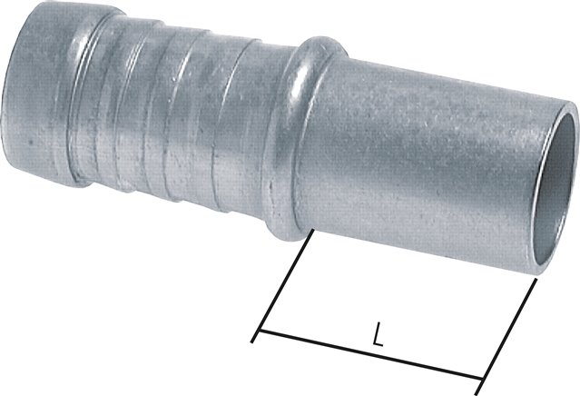 Schlauchnippel Rohr 8, Schl. 7 - 8mm, Stahl verzinkt