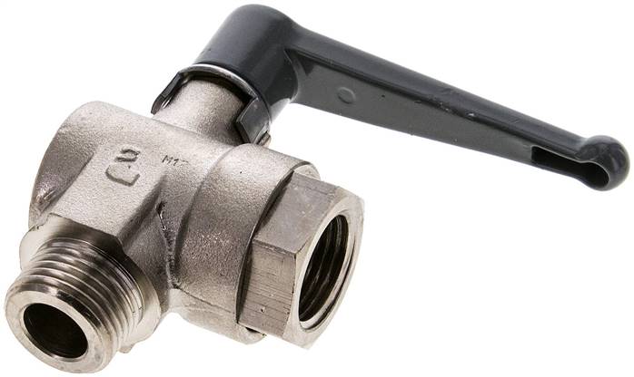 Messing-Winkelkugelhahn, G 1/2" (AG/IG), PN 20