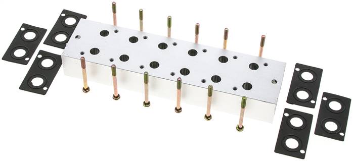 Mehrfachanschlussplatte (6-fach) für 3/2-Wege Ventile zu V 33-6