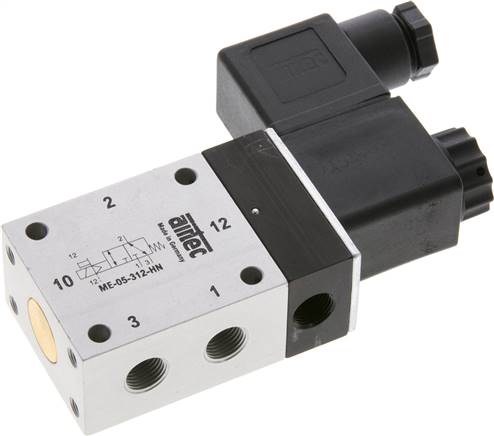 3/2-Wege Magnetventil mit Fremdluftanschluss, G 1/8" 230V, -0,95 bis 10 bar