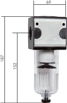 MULTIFIX Filter, G 3/4", Baur. 2, Metallbehälter mit Sichtrohr, Metallbehälter, Kondensatablass automatisch