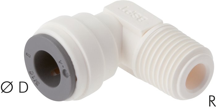 Winkel-Steckanschluss NPT 3/8"-1/4" (6,35 mm), IQS-LE (EPDM-Dichtung)