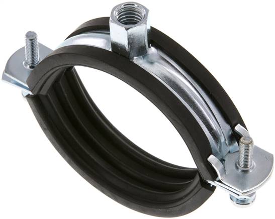 Rohrschelle 63 - 67mm,Stahl verzinkt mit Einlage, FISCHER