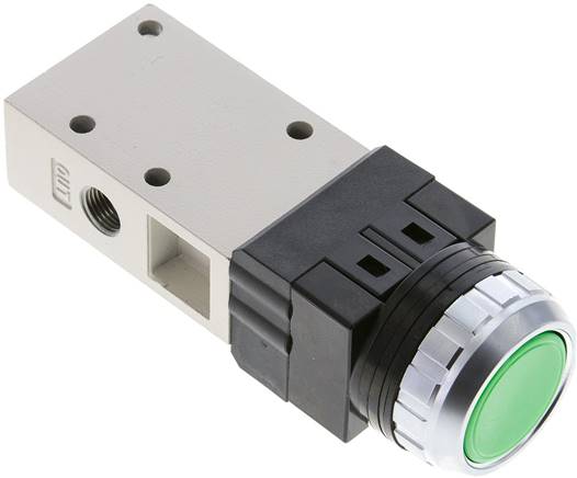 3/2-Wege Ventil G 1/8", Drucktaster grün
