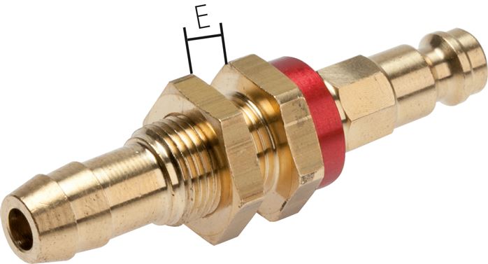 Schott-Kupplungsstecker (NW5) 6 (1/4")mm Schlauch, grün, Kreis Ø 10,5 mm