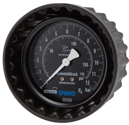 Manometer f. HRF 80mm, 0 - 12 bar, 15,9 mm Stutzen