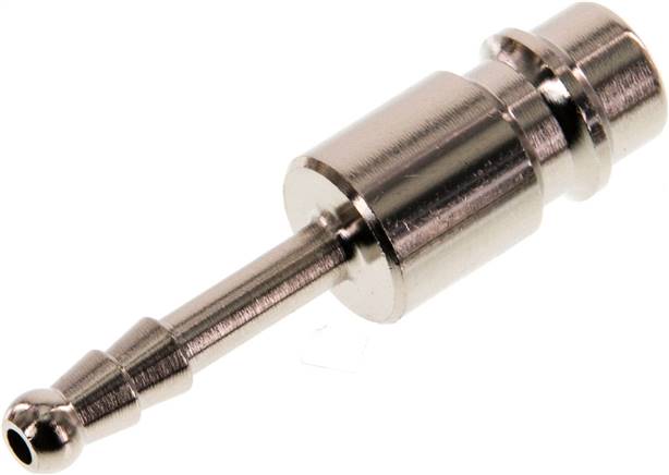 Kupplungsstecker (NW7,2) 4mm Schlauch, Messing vernickelt