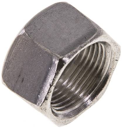 Überwurfmutter DN13, M 22 x 1,5, Bohrung 17,4mm, 1.4301