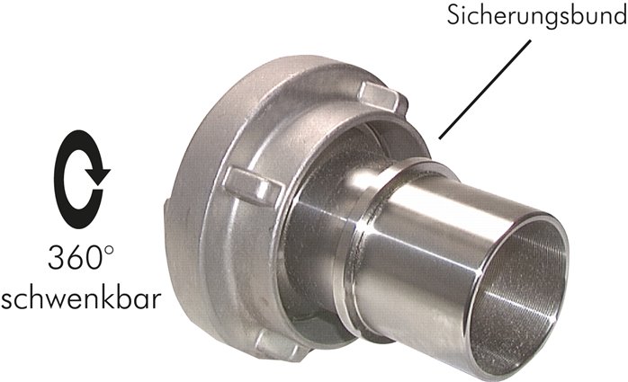 Storz-Kupplung 52-C, 50 (2")mm Schlauch, Aluminium (geschmiedet) Typ STKSS 66/50 A