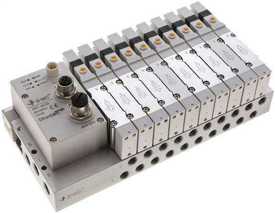 Ventilterminal 10x5/2-Wege, EtherCAT, G 1/8" an Grundplatte (seitlich)