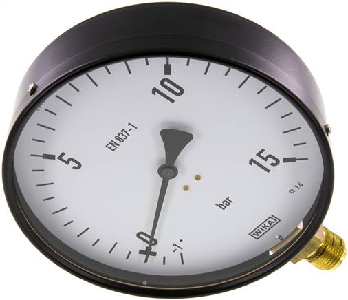Manometer senkrecht, 160mm, -1 bis 15 bar