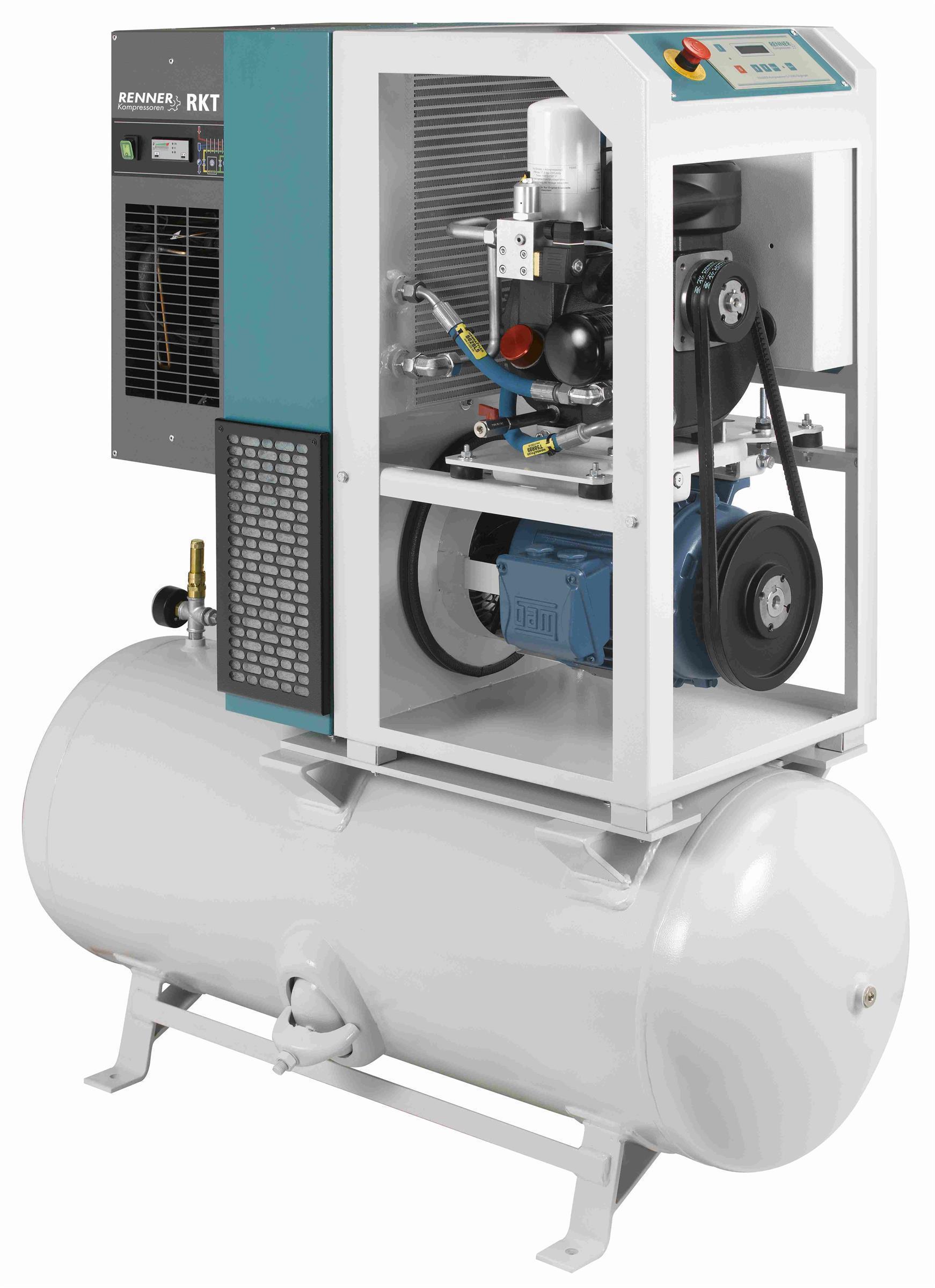 RENNER-Schraubenkompressor RSDKF-PRO 11,0 250L Behälter inkl. Kältetrockner - frequenzgeregelt