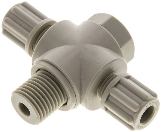 T-Verschraubung G 1/4"-6x4mm, Polypropylen, Hohlschraube