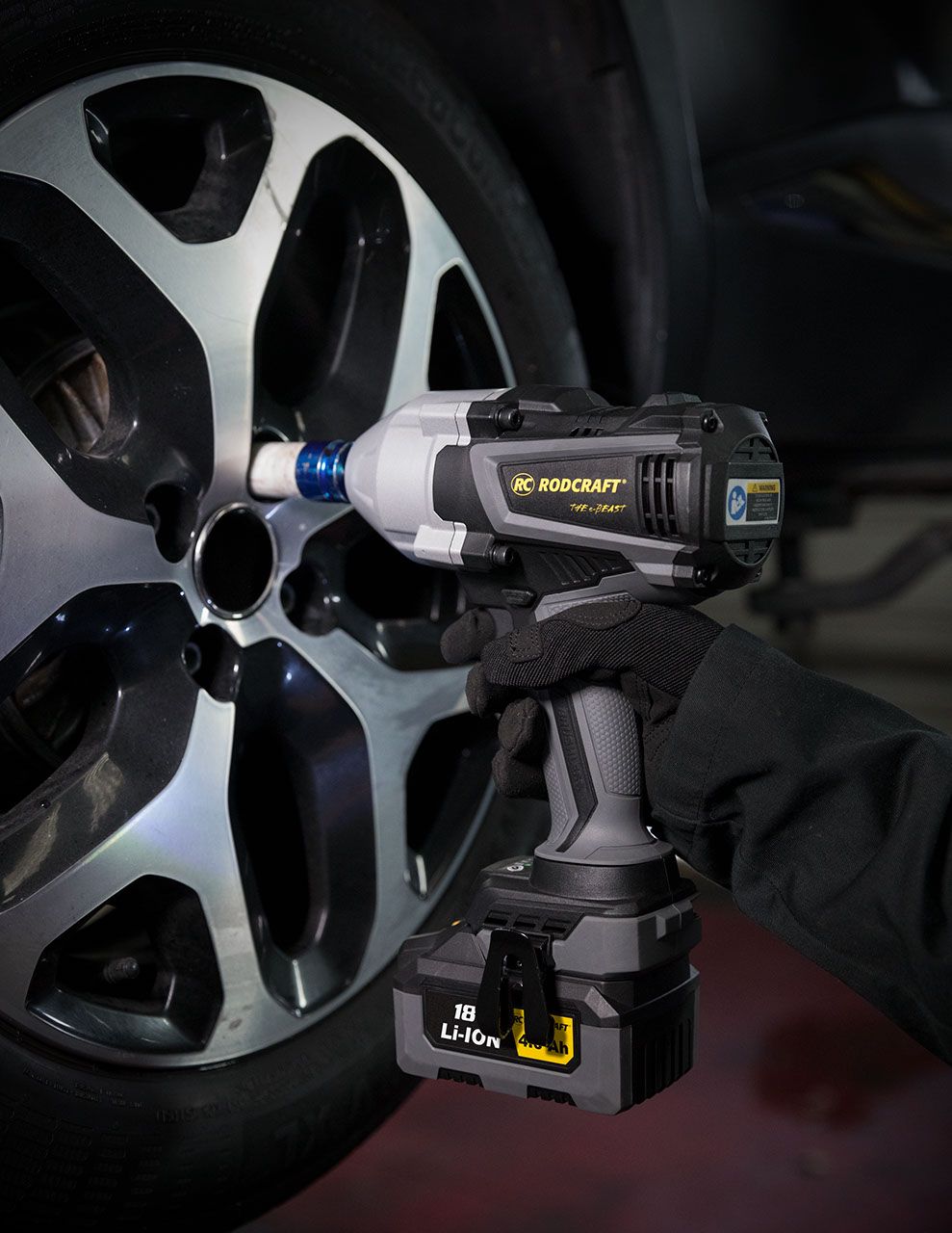 Rodcraft RC9077 Akku-Schlagschrauber  "eBeast", Vierkant 1/2 Zoll, max. Lösemoment 1500 Nm, LED-Licht, ohne Akku, ohne Ladegrät, im Karton